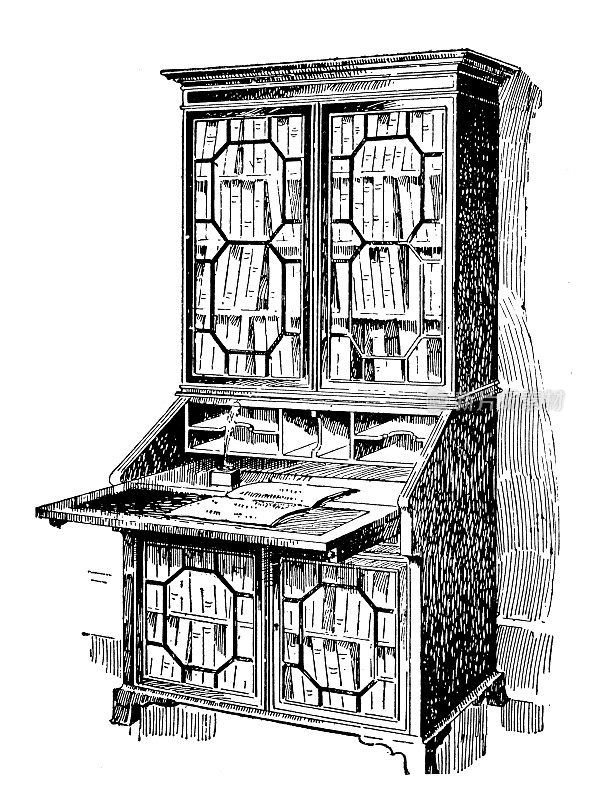 古董图片来自英国杂志:Bureau Bookcase